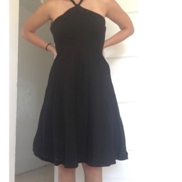 J. Crew Dresses & Skirts - J Crew Tie Top Black Halter Strapless Dress Sz. 12